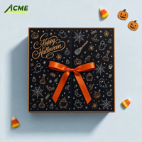 Boîte de calendrier de l'avent d'Halloween personnalisée, 24 jours, vide, avec ruban, pour emballage de chocolats et bonbons, cadeau surprise