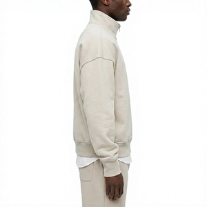 Sweat à capuche personnalisé pour homme avec logo brodé, grande taille, épais, 100 % coton tricoté, zippé, décontracté, coupe oversize pour l'automne - Product Image 2
