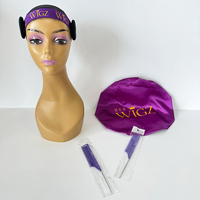Boîte d'emballage personnalisée pour perruque en papier, bonnet en satin, sac en satin pour perruque, bande élastique pour perruque et extensions capillaires