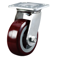 Roue pivotante en PU industrielle robuste de 5 pouces avec frein Capacité de 250 à 400kg