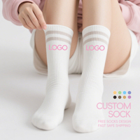 Logo personnalisé Design Crew Chaussettes blanches Chaussettes de sport respirantes pour hommes femmes Vente en gros/design gratuitement