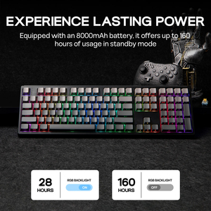 Clavier mécanique pleine taille <span class=keywords><strong>EPOMAKER</strong></span> TH108, clavier de jeu sans fil 8000 mAh, joint crémeux, échange à chaud, rétroéclairage RVB - Product Image 5