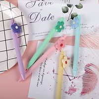 Stylo gel à petites fleurs huileuses et fraîches, mignon kawaii, papeterie d'étudiant, stylos gel, vente en gros