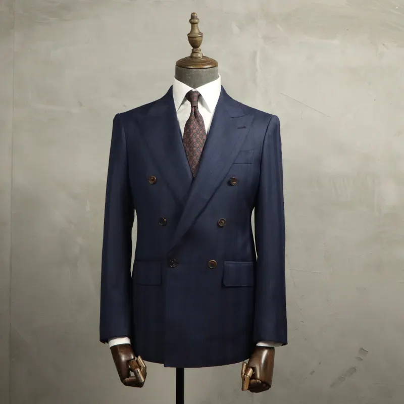 MTM Half Canvas Double Breasted Suit Bespoke Tailor Made Custom Mens Suit Half Handmade British Style Wool Suit