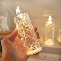 Bougies électroniques à succès : Bougies LED lumineuses en forme de rose pour Noël, lumières romantiques pour la nuit, lumières LED lumineuses d'extérieur rechargeables