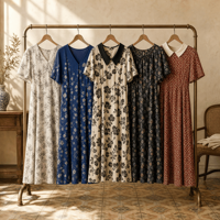 Robe longue pour femme à col montant, design élégant à col haut, style modeste