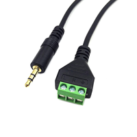 3.5mm (1/8 pouce) Audio stéréo équilibré mâle Jack vers AV 3 vis vidéo Balun Terminal adaptateur câble de connecteur