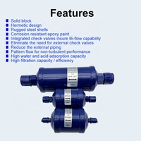 Filtre déshydrateur de ligne liquide BFK Bi-Flow avec construction en acier, connexion SAE/ODF pour systèmes CVC, élimination des particules solides et des acides