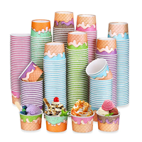 Logo personnalisé Petit bac à glace en papier en tailles de 3oz 5oz 8oz Premium dégradable 100ml 150ml 500ml tasses à crème glacée pour les nouilles