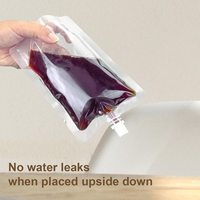 Sac de liquide réutilisable transparent à impression personnalisée pour boisson Emballage en plastique pour jus de lait Pochette debout pour café avec bec verseur