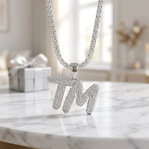 Collar con Colgante de Diamante TM, Oro Blanco de 18K, Chapado en Plata, Corte Brillante, Diamante Sintético Cultivado en Laboratorio, Estilo Hiphop, Unisex, para Uso Diario - Product Image 6