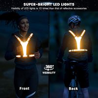 Red/Green/Orange/Pink/Yellow/Blue Reflective Vests with Flashing Lights High Visibility Safety LED Reflective Running Vest