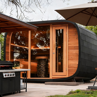 Bain à remous hybride de massage, salle de bain à glace, sauna infrarouge extérieur noir avec personnalisation du pont
