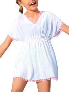 ملابس سباحة للفتيات - أغطية للأطفال على الشاطئ، فساتين تونيك لطيفة من قماش التيري - Product Image 5