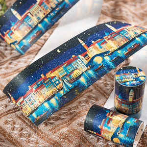 1 Rollo de Cinta Adhesiva Decorativa con Temática de Viajes, <span class=keywords><strong>Serie</strong></span> Viajero Europeo, Estilo Retro para Collage y Diario - Product Image 3