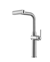 Robinet de cuisine en acier inoxydable brossé, à levier unique, à montage sur comptoir, avec bec col de cygne et douchette extractible pour la maison