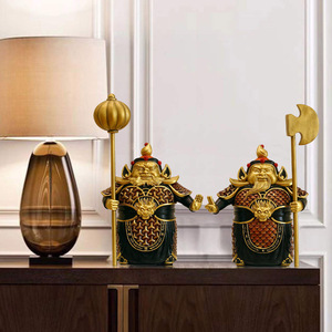 Estatuas de Resina de Dioses de la Puerta, Qin Qiong y Wei Chi Gong, Decoración para el Hogar, Sala de Estar, Gabinete, Oficina, Regalo - Product Image 2