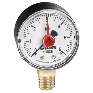 Manometro da 1/4 di pollice con attacco posteriore, lunghezza 6 cm, per sistemi RV - Product Image 1