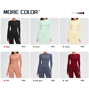Vêtements <span class=keywords><strong>de</strong></span> yoga à manches longues pour femmes, col rond, respirant, <span class=keywords><strong>t</strong></span>-<span class=keywords><strong>shirt</strong></span> <span class=keywords><strong>de</strong></span> yoga à manches longues, haut <span class=keywords><strong>de</strong></span> <span class=keywords><strong>sport</strong></span> pour la course en plein air - Product Image 5