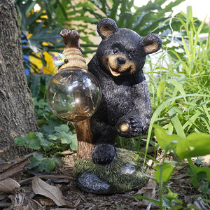 Figurine d'ours personnalisée à énergie solaire, sculpture animale artisanale <span class=keywords><strong>en</strong></span> polyrésine, <span class=keywords><strong>globe</strong></span> <span class=keywords><strong>lumineux</strong></span>, décoration de jardin, décoration de Noël, entreprise - Product Image 1