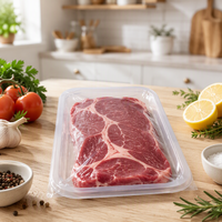 Barquette d'emballage alimentaire transparente de qualité alimentaire, haute clarté, jetable, pour viande, fruits de mer, steak, aliments frais