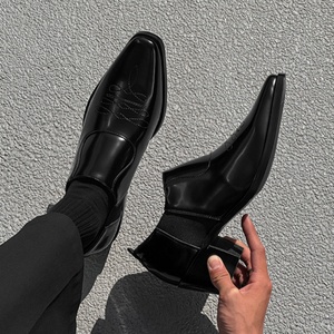 Zapatos de Cuero Formales de Negocios Estilo 2026, de Una Pieza, para Hombre, con Aumento de Altura, para Oficina, Boda, Compromiso y Matrimonio - Product Image 1