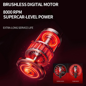 Kemei ProKm-488 Tagliacapelli <span class=keywords><strong>Professionale</strong></span> con Batteria al Litio da 2000mAh, Motore Brushless 9000RPM, Lame DLC, Colore Rosso - Product Image 5