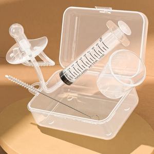 Commercio all'ingrosso personalizzato Logo Baby medicina siringa ciuccio per l'alimentazione orale del bambino silicone dispenser di farmaci alimentatore contagocce liquido - Product Image 2
