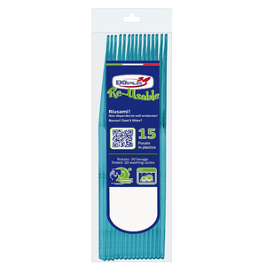 JUEGO DE 15 CUCHILLOS DE PLÁSTICO COMPACTOS EN TURQUESA - Product Image 1