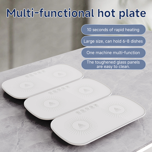 Electric Food Warming Tray Tempered Glass Fast Heating Portable Meal Warmer Intelligent Constant Temperature Household Kitchen