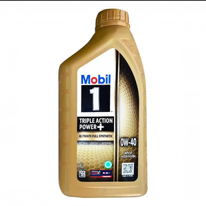 Mobil 1 0W-40 Sintético Completo |   API SQ <span class=keywords><strong>Triple</strong></span> Acción Potencia+ |   Nueva Edición Dorada 12/Estuche - Product Image 1