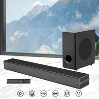 Barra de Sonido Inalámbrica 2.1 Canales con Subwoofer con Cable, Alta Calidad de Sonido para Teléfono Móvil y Computadora, Compatible con Aplicaciones y Tarjeta de Memoria