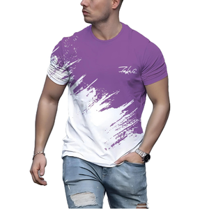 Camiseta Informal de Algodón 100% para Hombre, Cuello Redondo, Corte Regular, Diseño Liso, 220g, Tejido de Punto, Estilo Deportivo - Product Image 1
