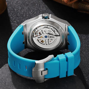 Reloj de Pulsera para Hombre Dulunwe 6085, Movimiento Mecánico, Aleación de Acero Inoxidable, Diseño de Esqueleto, Silicona, Moda, Lujo, Ultrafino, Resistente al Agua 30M - Product Image 5