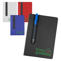 Carnet promotionnel A5 élégant en liège naturel avec couverture rigide et intérieur lisse en PU noir NB020, carnet promotionnel A5 Dickens avec stylo