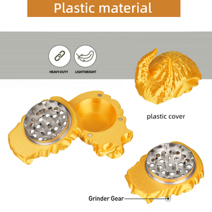 Custom Skull <b>Grinder</b> Plastic 3 Piece <b>Herb</b> <b>Grinder</b> With Horns Multi Color Options OEM ODM Available - Product Image 5