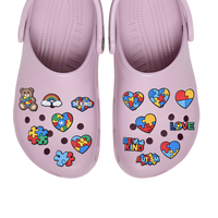 Promoproducts Luxe PVC Schoenen Charms Autisme Serie Gepersonaliseerde Clog Stijl DIY Schoenen met Gaten