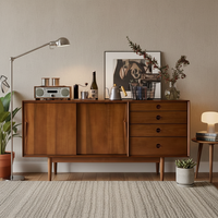 Buffet vintage en bois massif, meuble de rangement pour le salon, console murale pour le café et le thé, meuble d'entrée antique