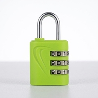 Cadenas compact à combinaison à 3 chiffres en alliage de zinc ABS avec revêtement plastique, serrure rectangulaire pour sac à dos