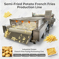 Semi  Línea de Producción de Papas Fritas, Línea Industrial de Procesamiento de Papas Fritas Congeladas