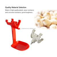 Abreuvoir à tétine en plastique épaissi QA avec coupelle pour poulets, poulets de chair et élevage