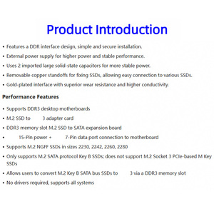 Carte adaptateur interne PCI <span class=keywords><strong>ST520</strong></span> DDR3 vers module de mémoire SSD Key B (2280) câblée pour mise à niveau du stockage d'ordinateurs portables/PC - Product Image 2
