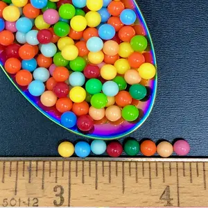 4mm Multi Colours Opaque Solid Round Plastic Small Beads No Hole