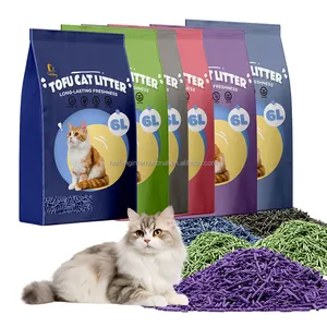 2024 prodotti di vendita calda solubili a basso contenuto di polvere gatto sabbia naturale Tofu lettiera per gatti con profumi