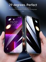 LFD 9H Hardheid 3D Radian Gehard Glas 0,33 mm Anti-spionage Licht Zwart Mobiele Telefoon Schermbeschermer