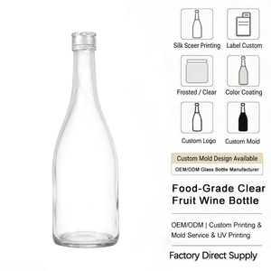 Bouteilles en verre à col long avec bouchon à vis pour spiritueux, boissons alcoolisées, whisky, vodka, liqueur, vin, tequila – 200ml, 250ml, 300ml, 350ml, 500ml, 700ml, 1000ml - Product Image 3