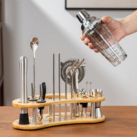 Shaker à cocktails professionnel en verre de 400 ml, ensemble d'accessoires pour bar à cocktails