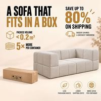 Canapé sectionnel capitonné de luxe, modulaire sans cadre en mousse, compressé sous vide, assise souple pour appartement studio