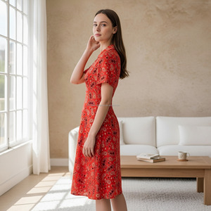 Abito da tè personalizzato con stampa Paisley per donna, abiti casual da donna - Product Image 2