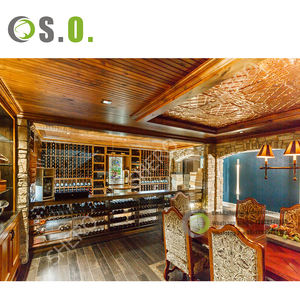 ที่วางชั้นวางไวน์ไม้มีสไตล์ ที่วางขวดไวน์ที่ทันสมัย ตู้โชว์ไวน์ ร้านอาหาร - Product Image 2